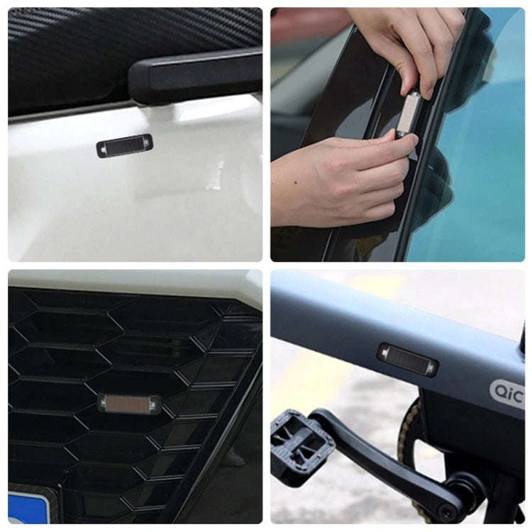 Solar Warning Light Anti-rear Collision LED Flashing Light(Symphony Vibration Sensor+Black)