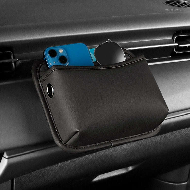 Adhesive Multifunctional Storage Bag for Car Center Console(Brown)