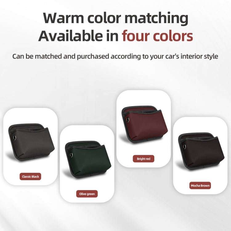 Adhesive Multifunctional Storage Bag for Car Center Console(Brown)