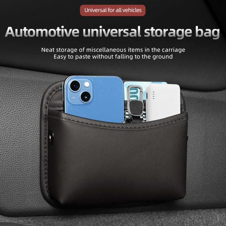 Adhesive Multifunctional Storage Bag for Car Center Console(Brown)