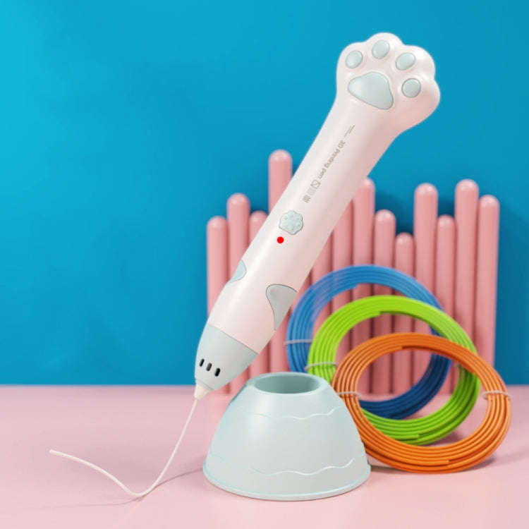 Cat Claw USB Charging Low Temperature 3D Printing Pen Children DIY Graffiti 3D Painting Pen(Mint ...