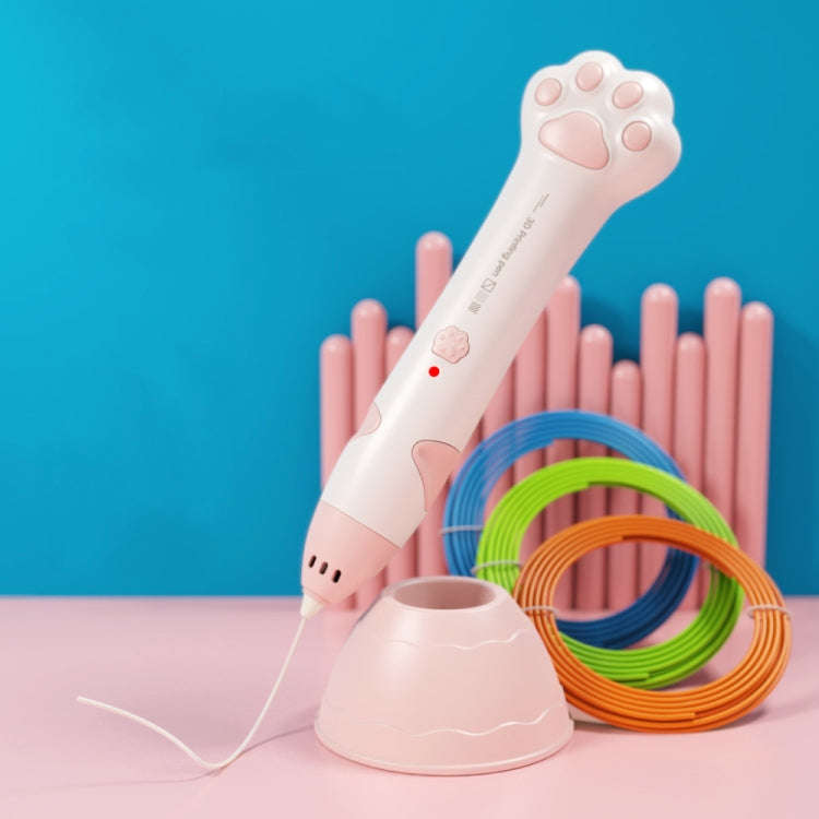 Cat Claw USB Charging Low Temperature 3D Printing Pen Children DIY Graffiti 3D Painting Pen(Sakur...