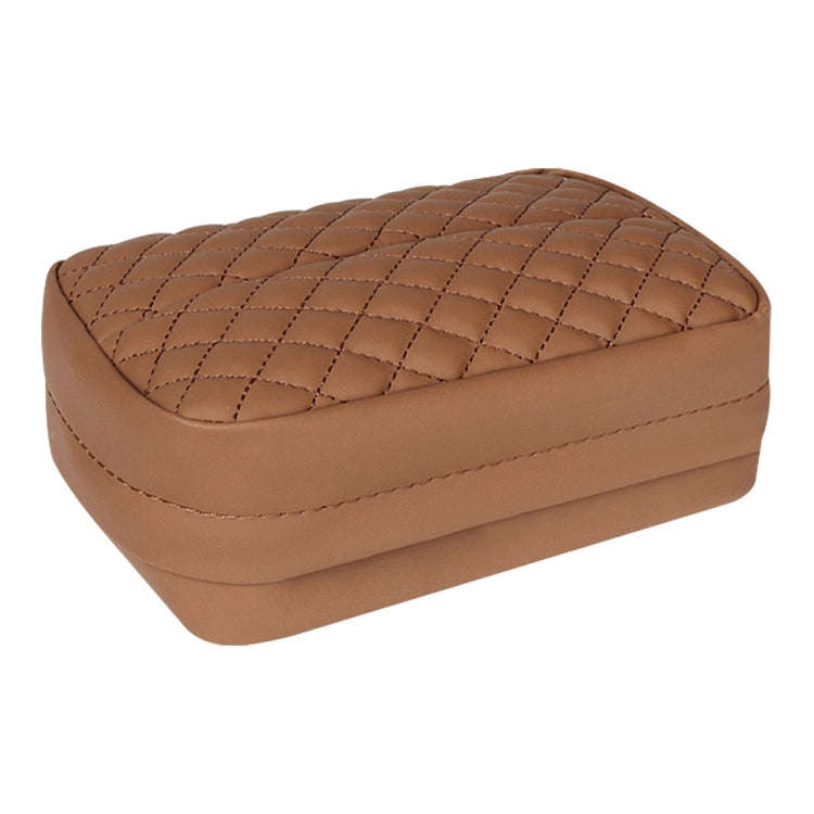 Car Sun Visor Armrest Box Back Hanging Tissue Box(Brown)