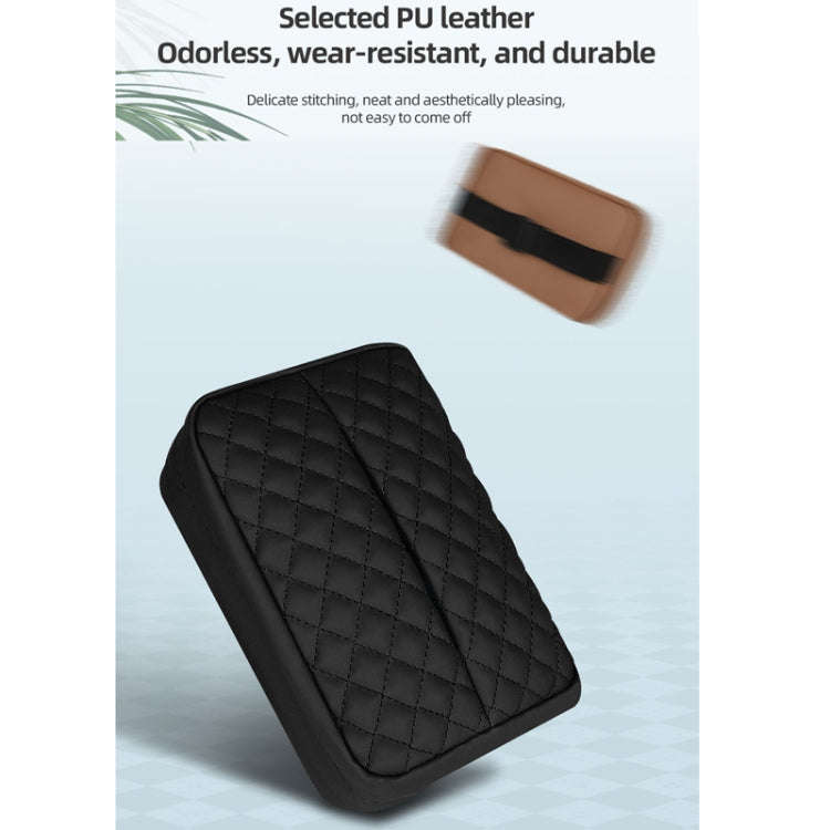 Car Sun Visor Armrest Box Back Hanging Tissue Box(Black)