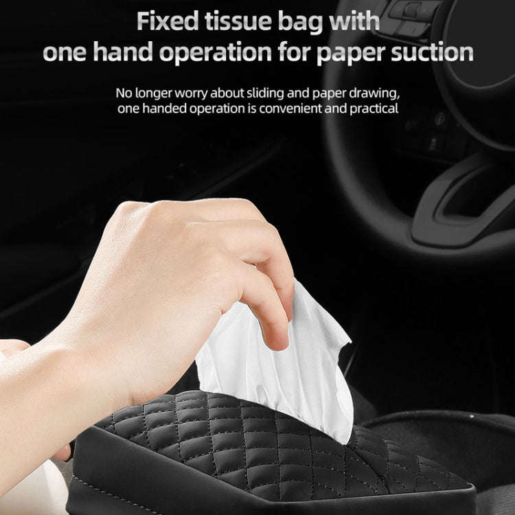 Car Sun Visor Armrest Box Back Hanging Tissue Box(Brown)