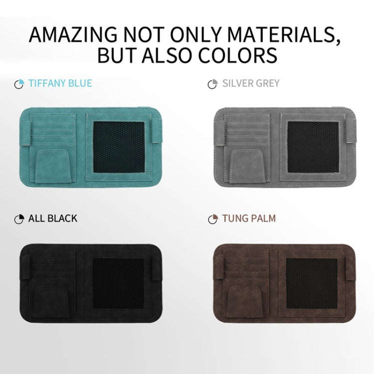 Car Sun Visor Bill Holder Glasses Clip Storage Bag(Brown)