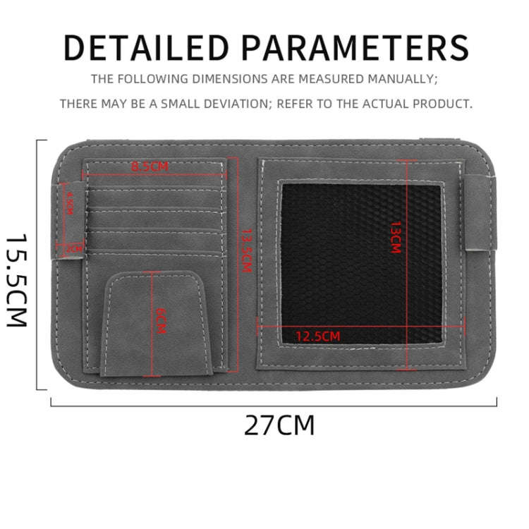 Car Sun Visor Bill Holder Glasses Clip Storage Bag(Grey)