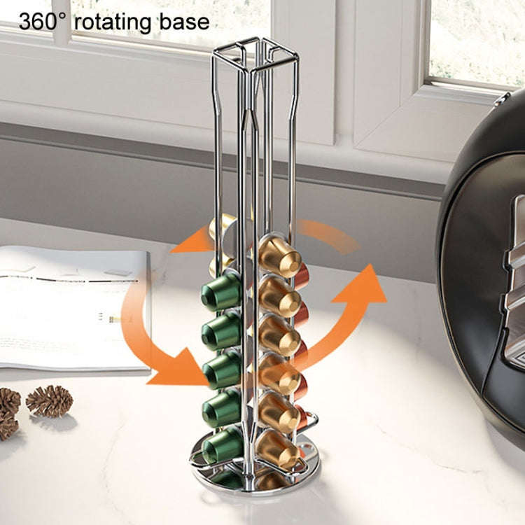 Home Capsule Coffee Rack Electroplated Iron Capsule Storage Stand(360 Degree Rotation)
