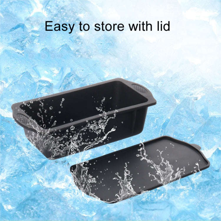 Silicone Ice Lattice Molds Ice Storage Box With Lid, Specification: With Lid 1.5L (Black)
