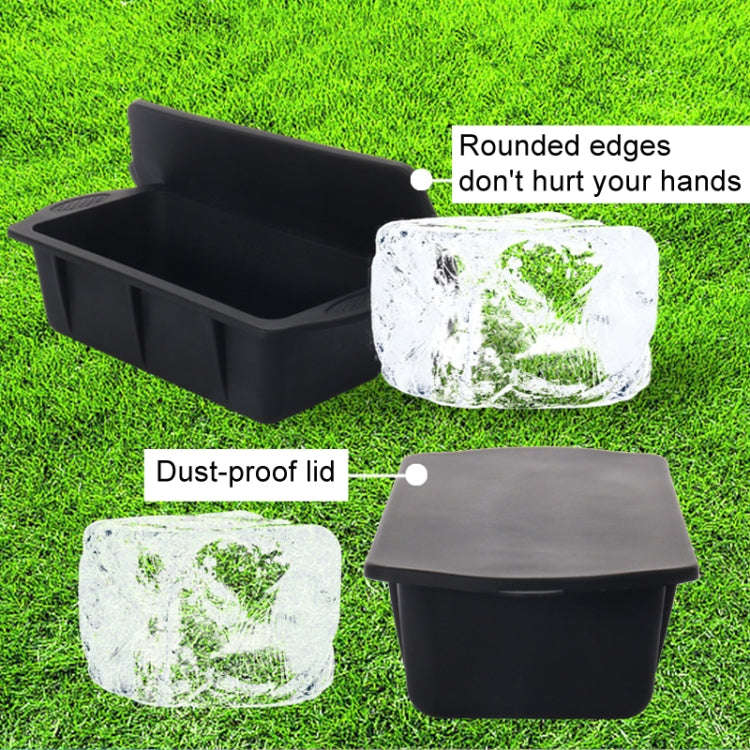 Silicone Ice Lattice Molds Ice Storage Box With Lid, Specification: With Lid 1.5L (Black)