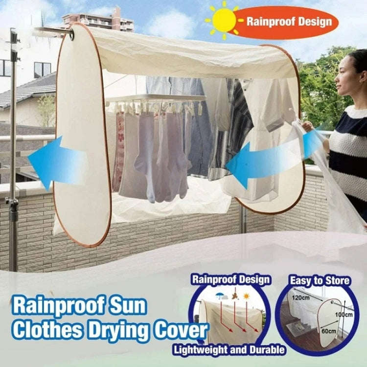 Outdoor Clothes Drying Dustproof Rainproof Sun Protection Cover, Color: Beige