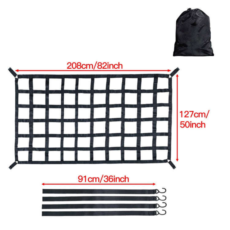 208x127cm Truck Bed Cargo Net Pickup Bed Netting Strap