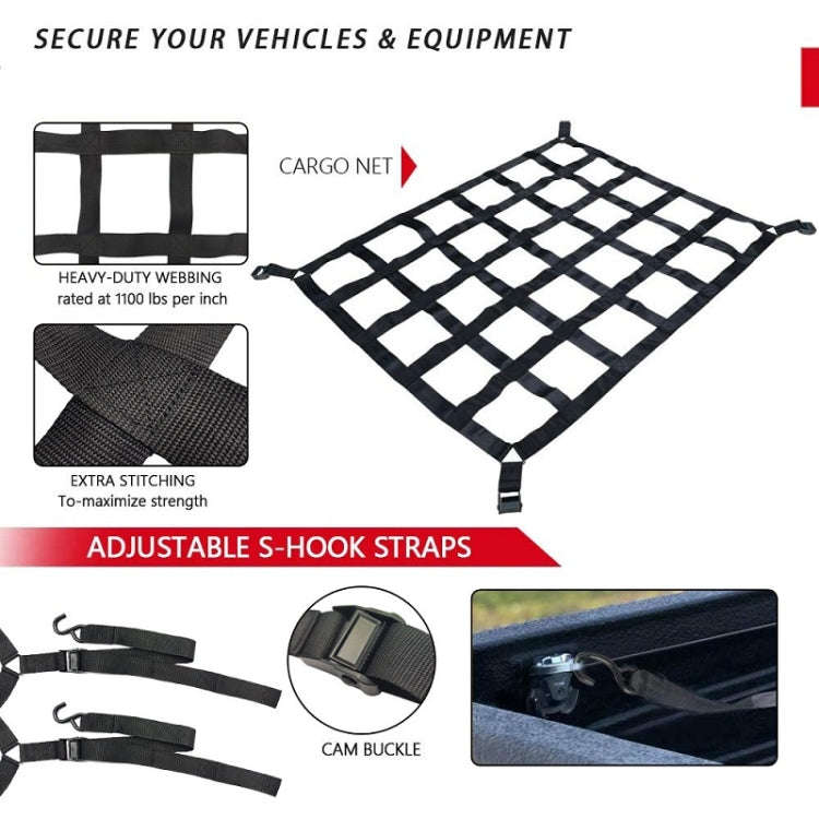 208x127cm Truck Bed Cargo Net Pickup Bed Netting Strap
