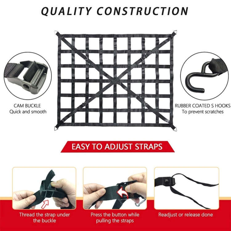 208x127cm Truck Bed Cargo Net Pickup Bed Netting Strap