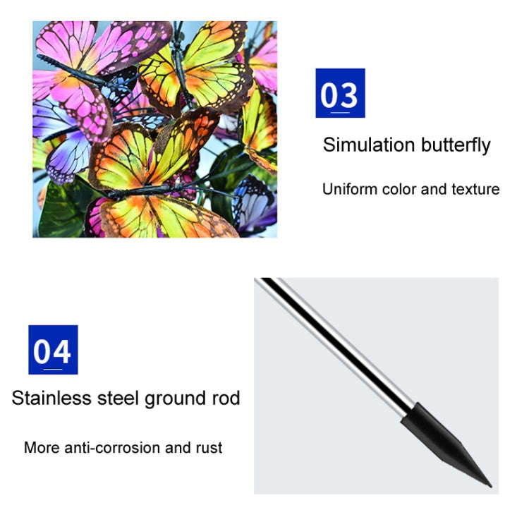 Lawn Ground Plug Light Decoration Outdoor Solar LED Garden Lights, Model: Butterfly Flower