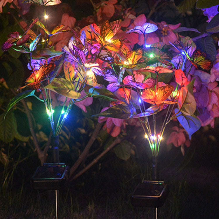 Lawn Ground Plug Light Decoration Outdoor Solar LED Garden Lights, Model: Butterfly Flower