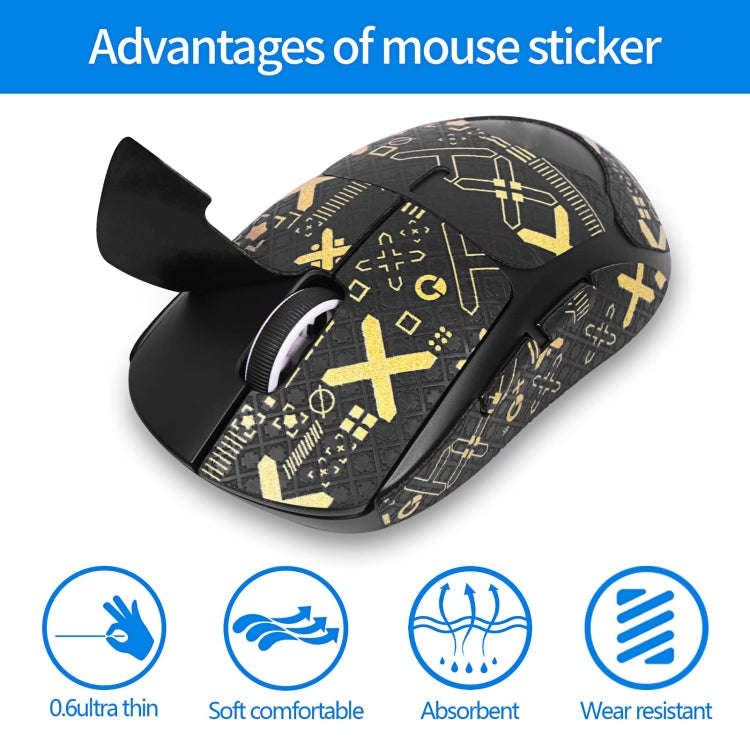 For Logitech GPW 2-Generation Mouse Anti-Slip Stickers Absorb Sweat Paste, Color: White Print Hal...