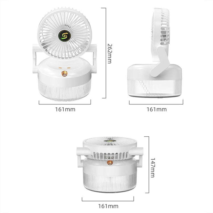 USB Charging Folding Desktop Spray Humidification Fan with Night Light(Green)