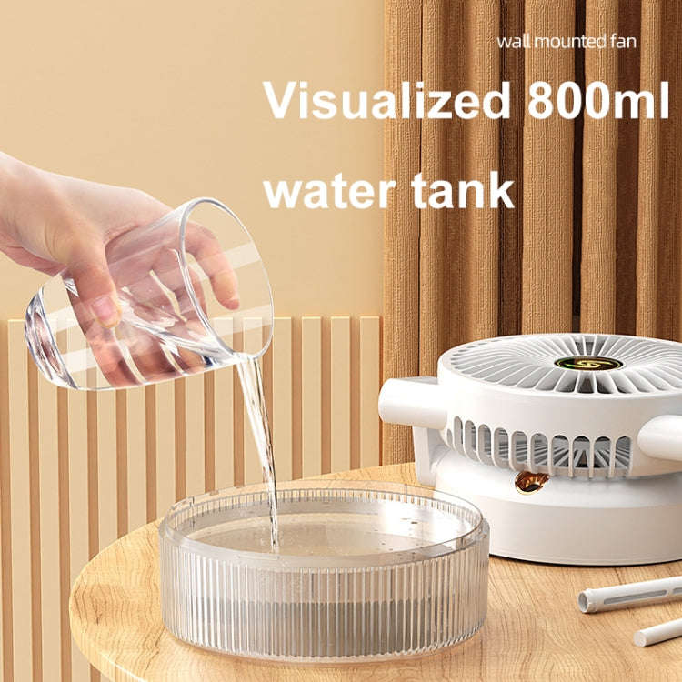 USB Charging Folding Desktop Spray Humidification Fan with Night Light(Green)