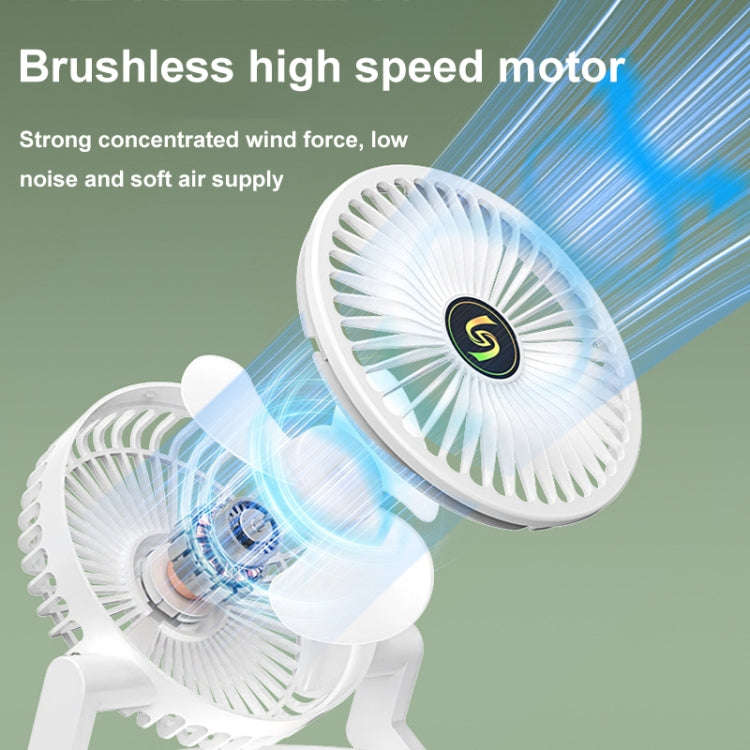 USB Charging Folding Desktop Spray Humidification Fan with Night Light(Green)