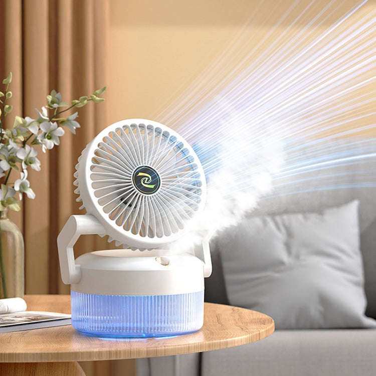 USB Charging Folding Desktop Spray Humidification Fan with Night Light(Green)