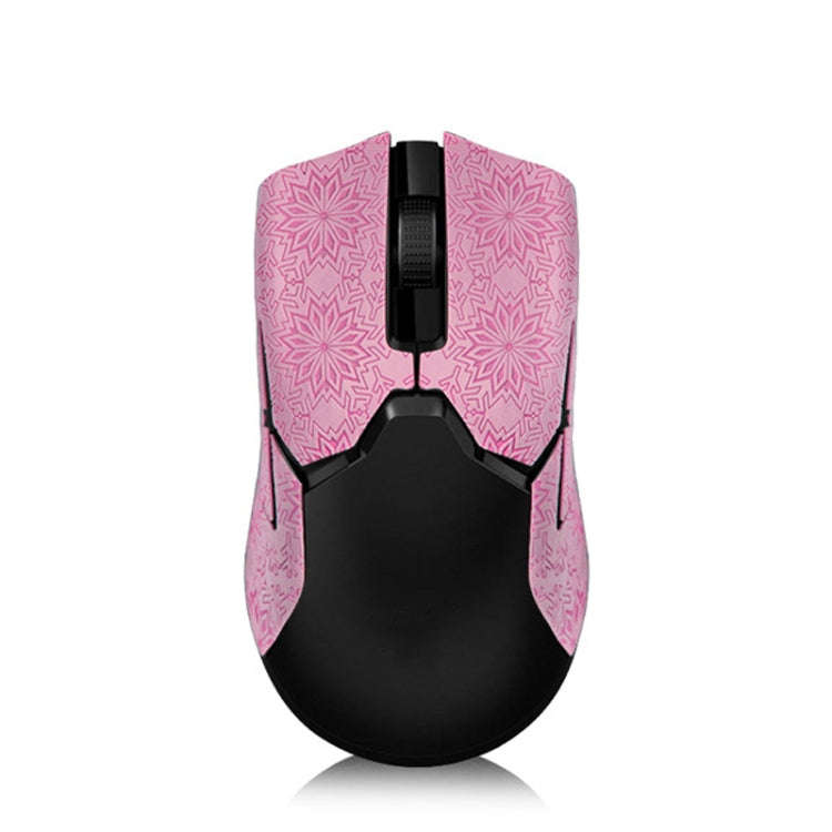 Snowflake Pattern Anti-slip Mouse Stickers For Razer Viper Ultimate Pink Half Surround