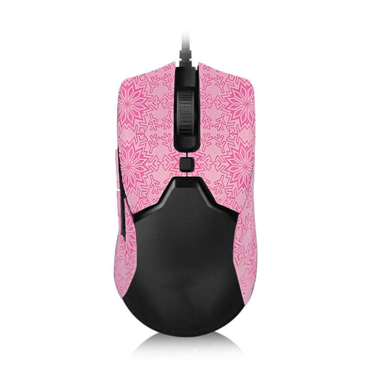 Snowflake Pattern Anti-slip Mouse Stickers For Razer Viper Mini Pink Half Surround