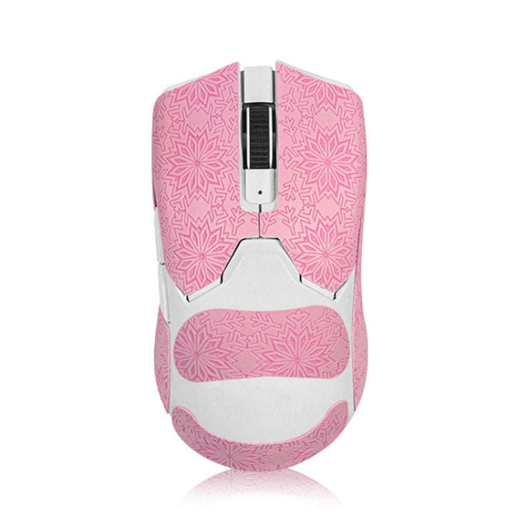 Snowflake Pattern Anti-slip Mouse Stickers For Razer Viper V2 Pro Pink Full Surround