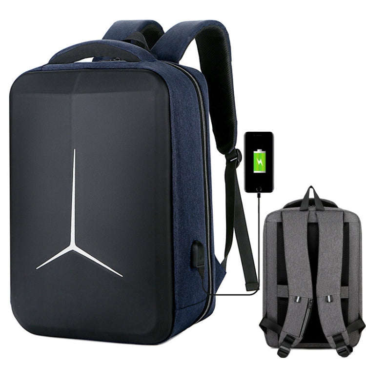 15 inch Multifunctional Waterproof Business Sports Laptop Backpack with USB Port(Navy Blue)