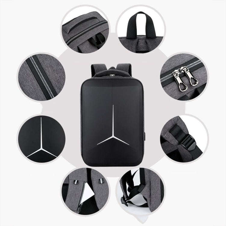 15 inch Multifunctional Waterproof Business Sports Laptop Backpack with USB Port(Navy Blue)