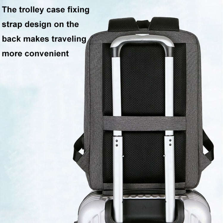 15 inch Multifunctional Waterproof Business Sports Laptop Backpack with USB Port(Navy Blue)