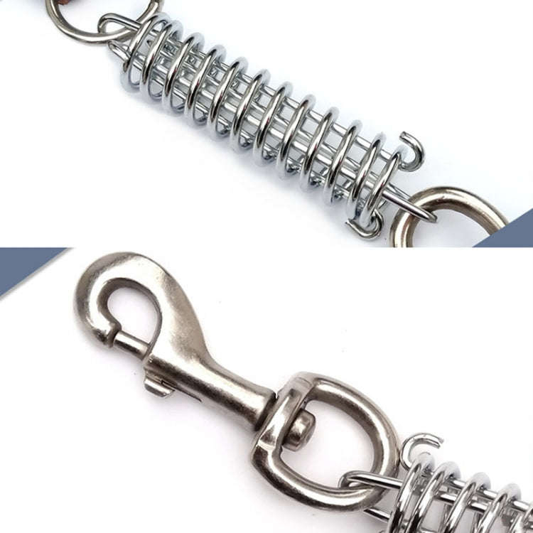 Leather Dog Leash Pet Tow Rope Chain, Style: Without Spring(Coffee)