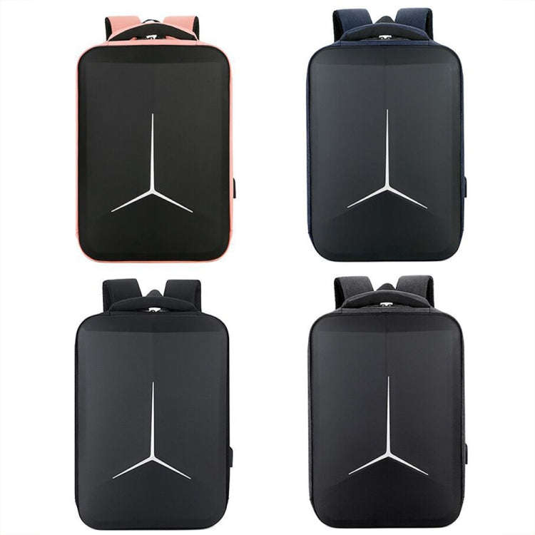 15 inch Large-Capacity Waterproof Business Commuter Laptop Backpack with USB Port(Simplified Black)
