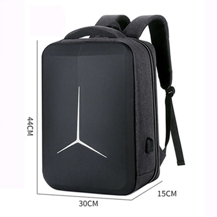 15 inch Large-Capacity Waterproof Business Commuter Laptop Backpack with USB Port(Simplified Gray)