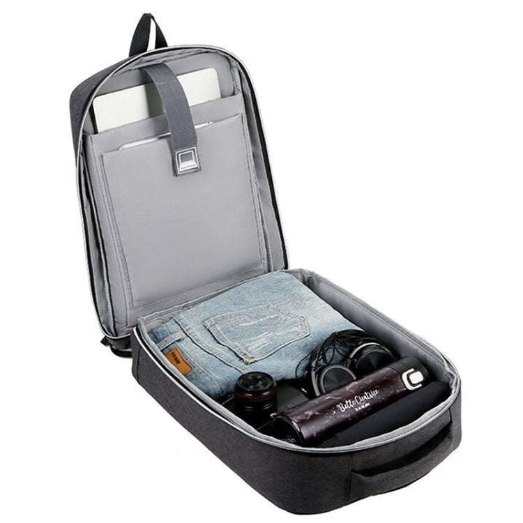 15 inch Large-Capacity Waterproof Business Commuter Laptop Backpack with USB Port(Simplified Gray)