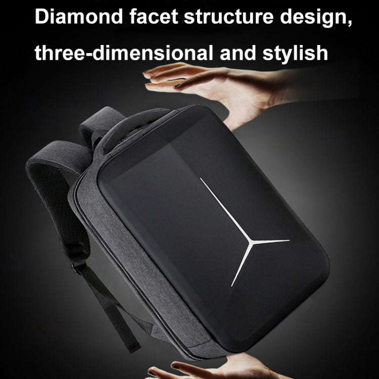 15 inch Large-Capacity Waterproof Business Commuter Laptop Backpack with USB Port(Simplified Gray)