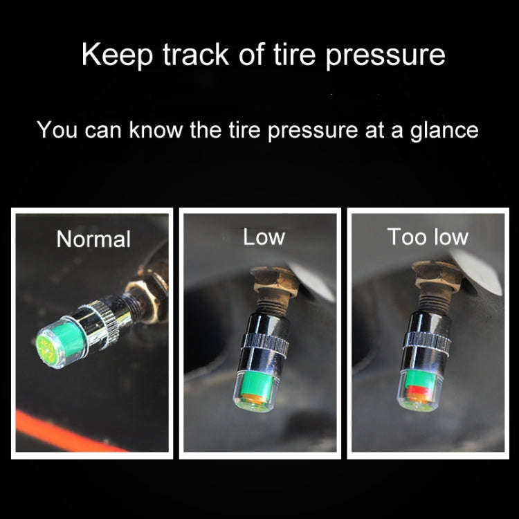 4pcs /Set Vehicle Tire Valve Caps High Precision Tire Pressure Monitoring Warning Cap, Model: Pla...