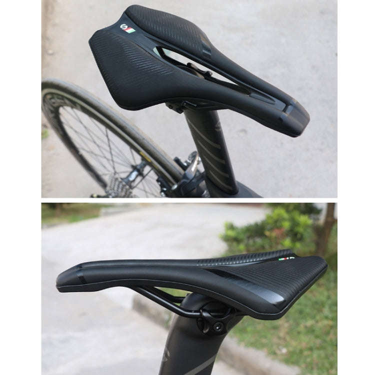 TOSEEK Bicycle Shock-absorbing Comfortable Widened Saddle(Silver)