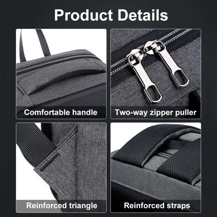 16 inch Large Capacity Password Lock Anti-Theft Laptop Backpack With USB Port(Dark Gray)