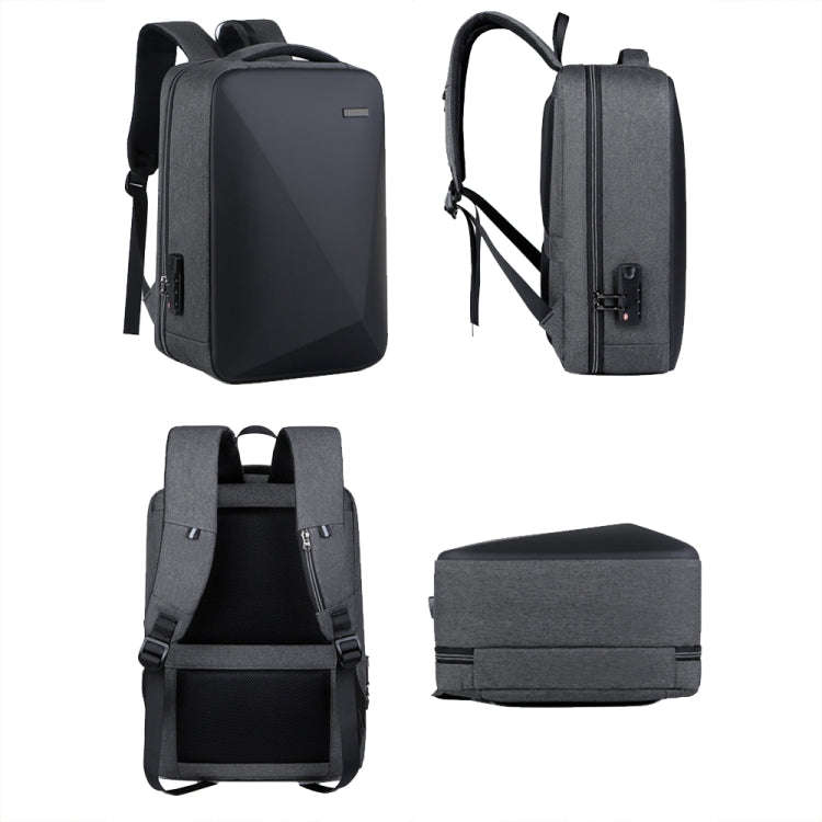 16 inch Large Capacity Password Lock Anti-Theft Laptop Backpack With USB Port(Dark Gray)