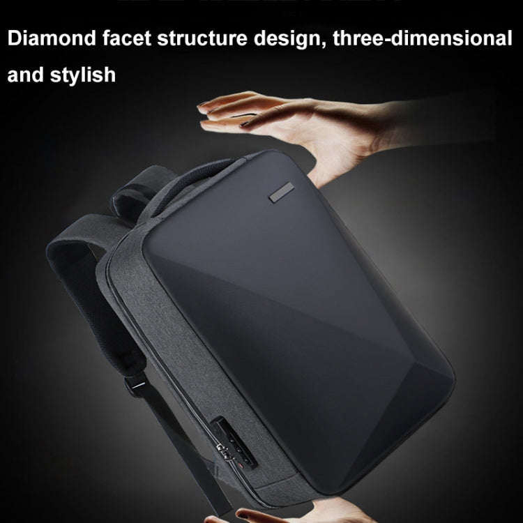 16 inch Large Capacity Password Lock Anti-Theft Laptop Backpack With USB Port(Black)