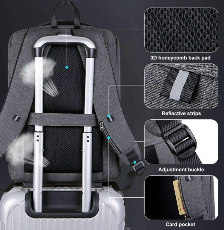 16 inch Large Capacity Password Lock Anti-Theft Laptop Backpack With USB Port(Pink)