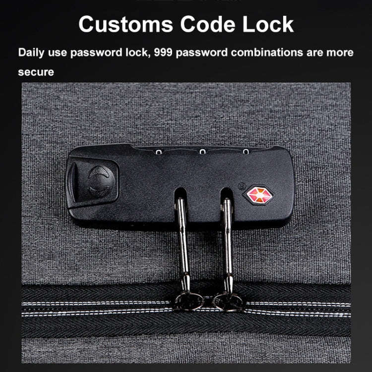 16 inch Large Capacity Password Lock Anti-Theft Laptop Backpack With USB Port(Dark Gray)
