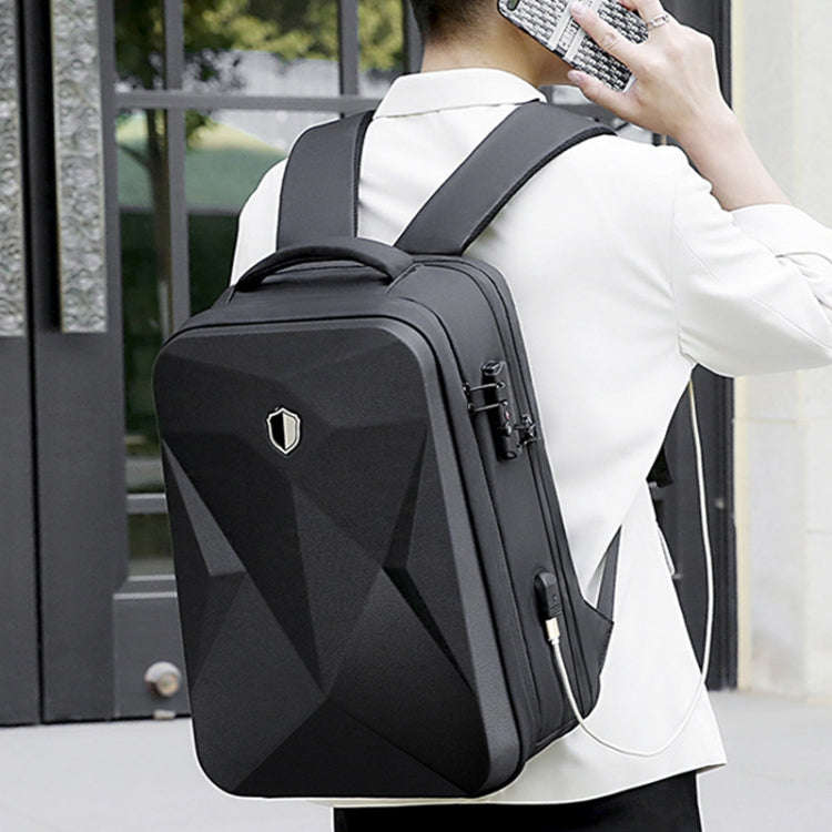 17 inch Password Lock Large Capacity Waterproof Laptop Backpack with USB Port(Dark Gray)