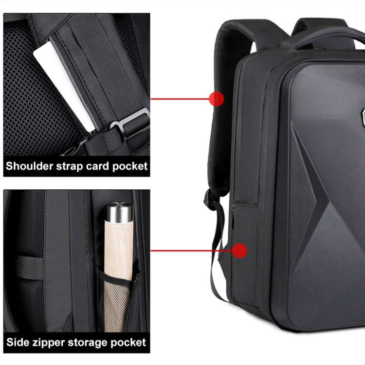 17 inch Password Lock Large Capacity Waterproof Laptop Backpack with USB Port(Black)