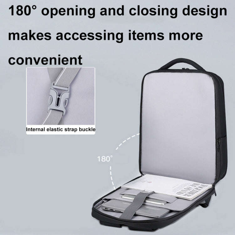 17 inch Password Lock Large Capacity Waterproof Laptop Backpack with USB Port(Black)