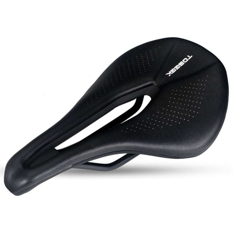 TOSEEK Bicycle Wide Seat Cushion Shock Absorption Comfortable Saddle, Color: Black