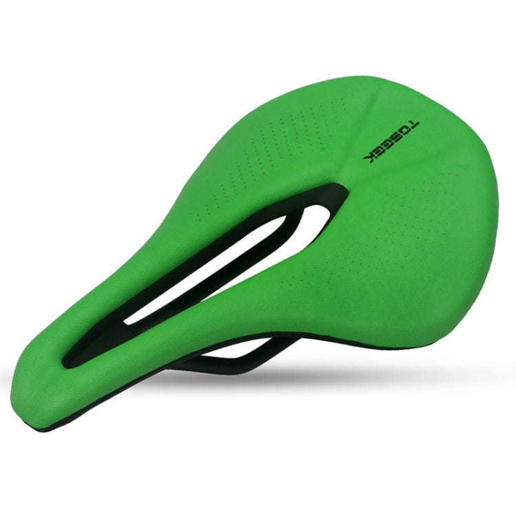 TOSEEK Bicycle Wide Seat Cushion Shock Absorption Comfortable Saddle, Color: Green