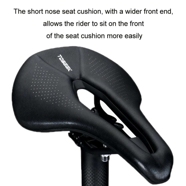 TOSEEK Bicycle Wide Seat Cushion Shock Absorption Comfortable Saddle, Color: White