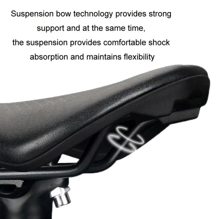 TOSEEK Bicycle Wide Seat Cushion Shock Absorption Comfortable Saddle, Color: White
